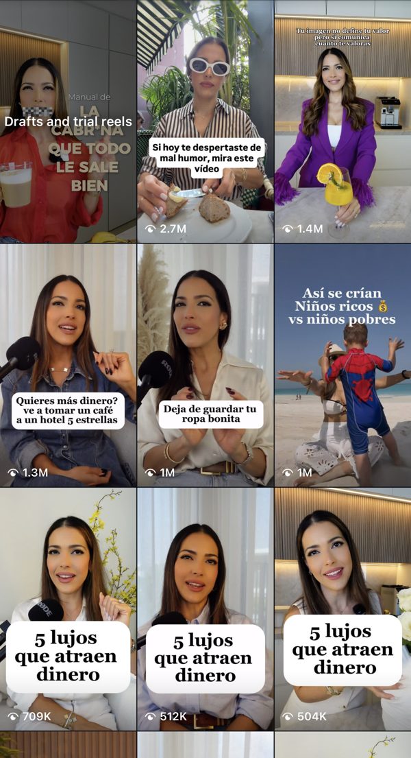 Mi perfil de Instagram con reels de millones de vistas